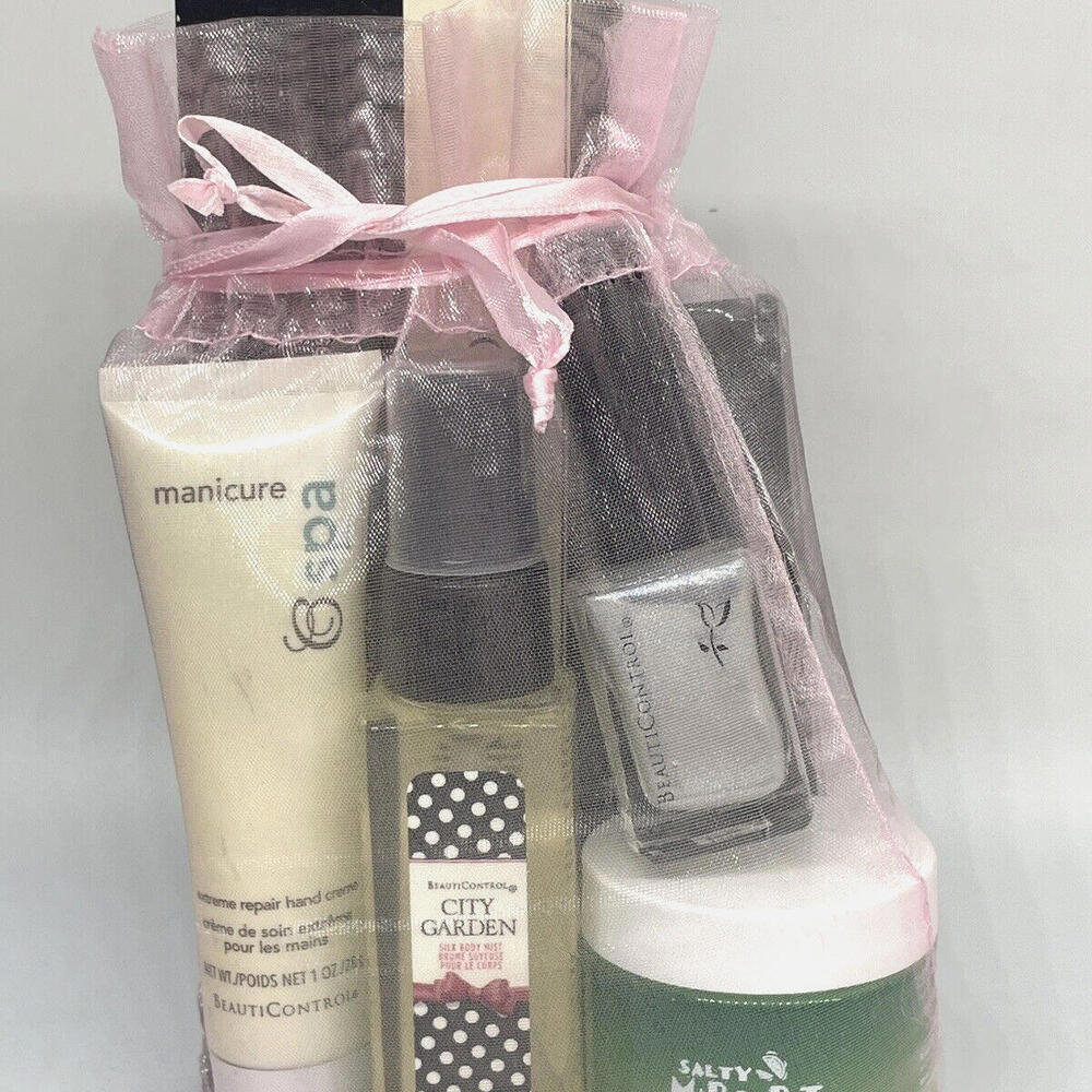 Beauticontrol Hand Creme Scrub Polish Body Mist Mirror Brow Lip Gift Set 6 Piece